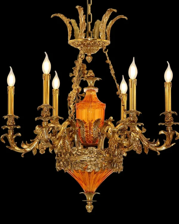 Eugénie Empire Brass Chandelier, 30" in antique brass