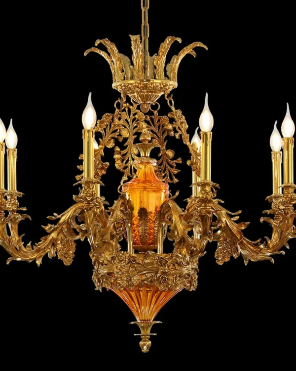 Eugénie Empire Brass Chandelier, 39" in antique brass