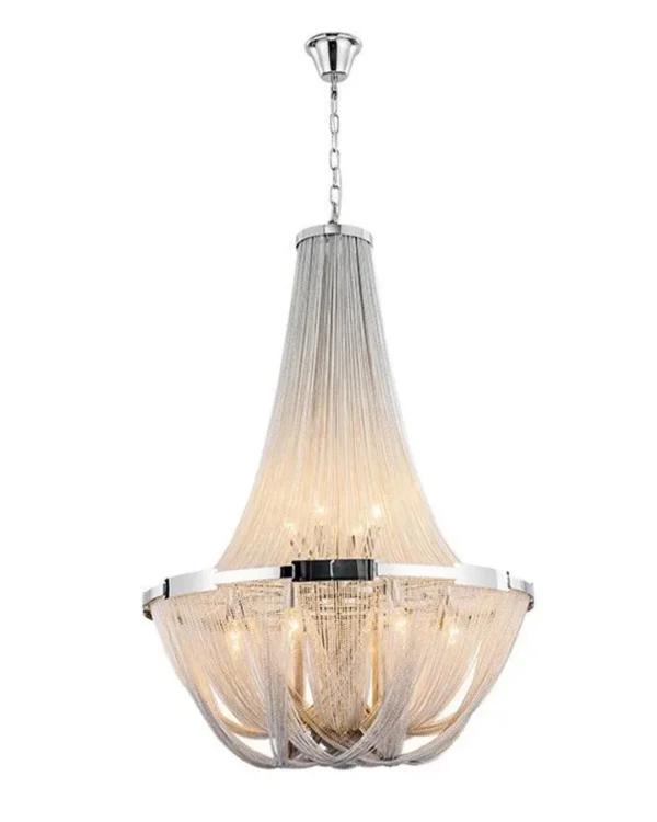 Fontainebleau Empire Iron Chandelier, 24" in polished chrome