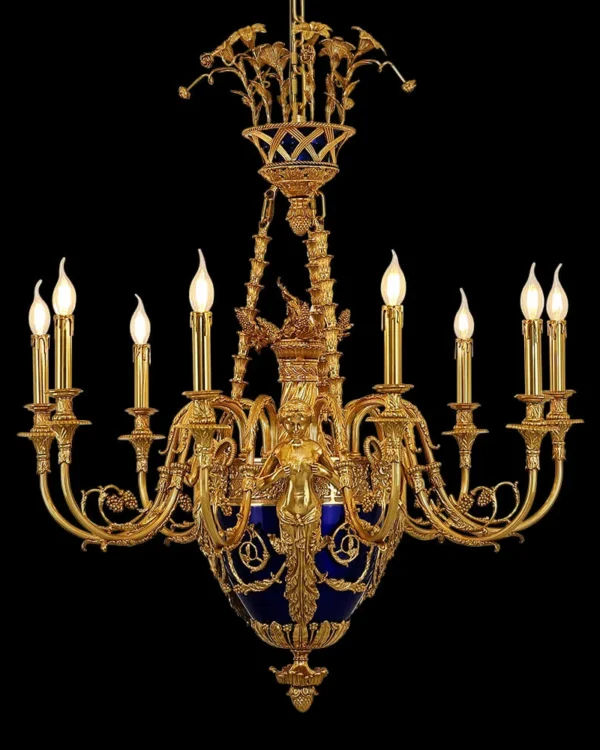 Luxembourg Empire Brass Chandelier, 35" in antique brass