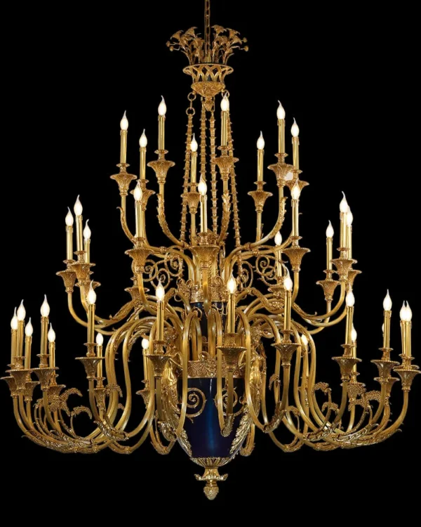 Luxembourg Empire Brass Chandelier, 71" in antique brass