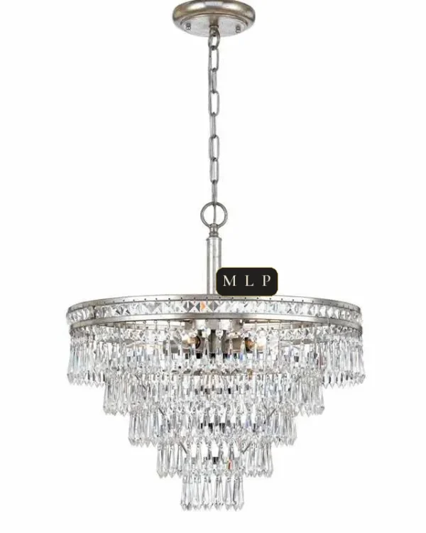 Saint-Cloud Empire Crystal 6-Light Chandelier II, 20" × 20" H in Polished Chrome in polished chrome