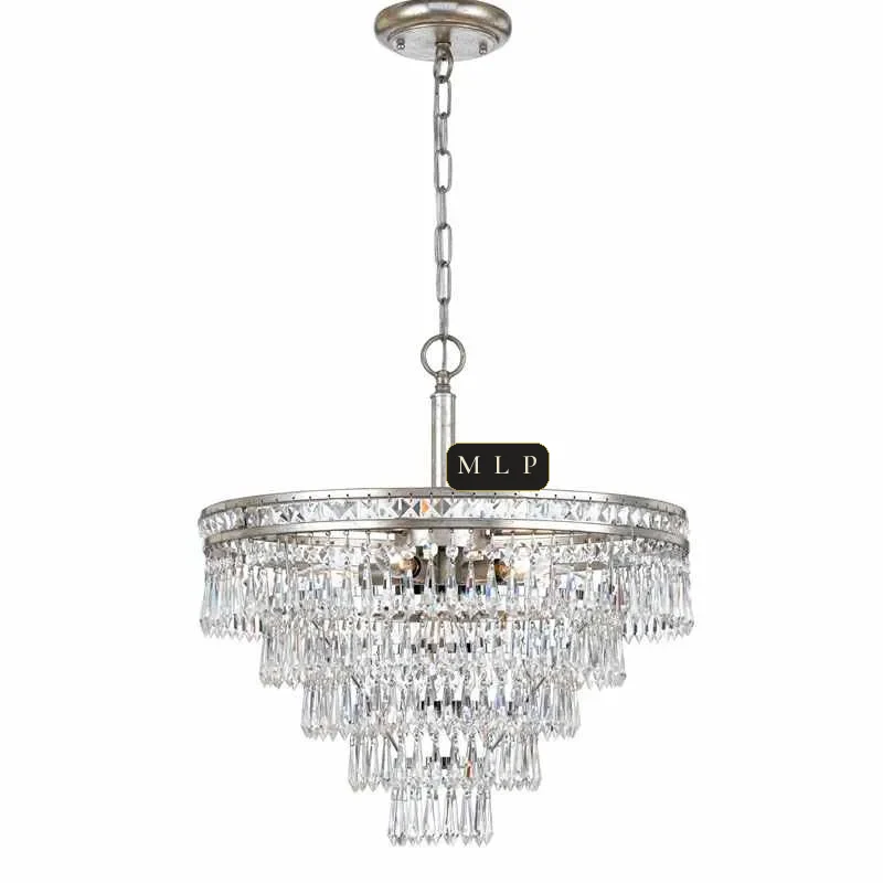 Saint-Cloud Empire Crystal 6-Light Chandelier II, 20" × 20" H in Polished Chrome in polished chrome