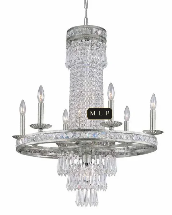 Saint-Cloud Empire Crystal Chandelier, 27" in black