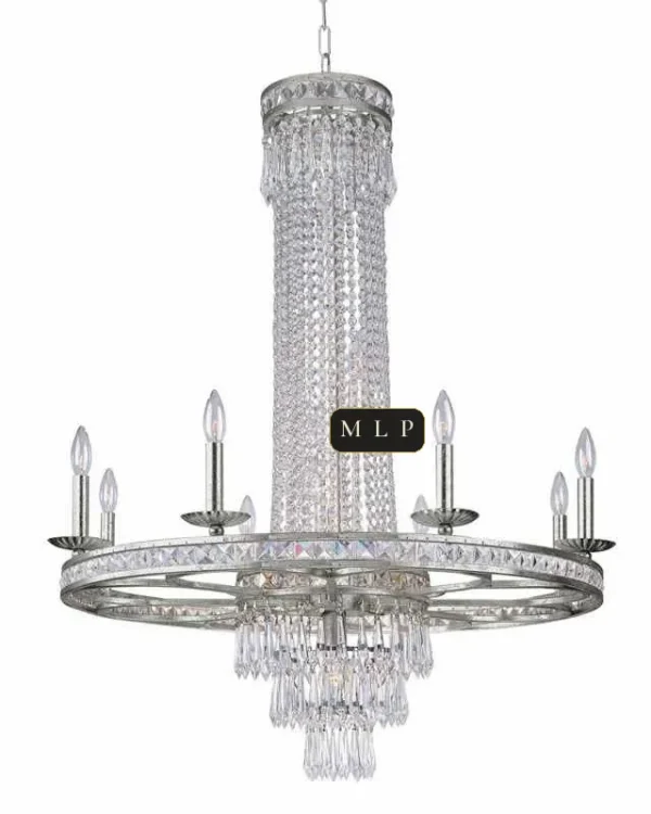 Saint-Cloud Empire Crystal Chandelier, 36" in polished chrome