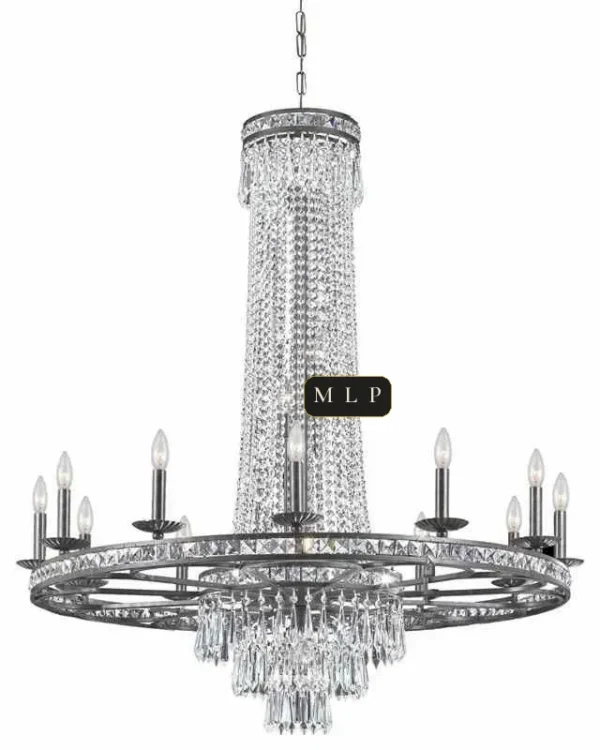 Saint-Cloud Empire Crystal Chandelier, 43" in polished chrome