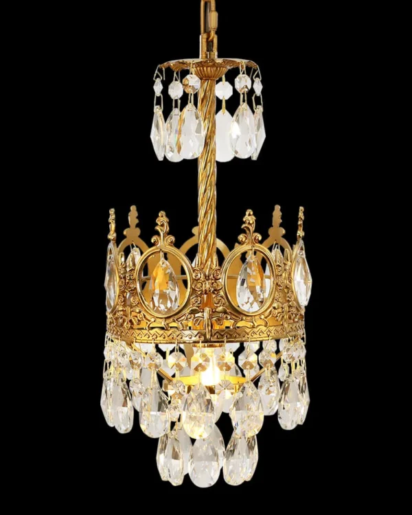 Trianon Empire Crystal Chandelier, 6" in antique brass