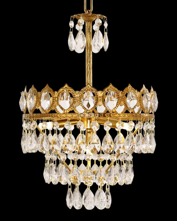 Trianon Empire Crystal Chandelier, 13" in antique brass