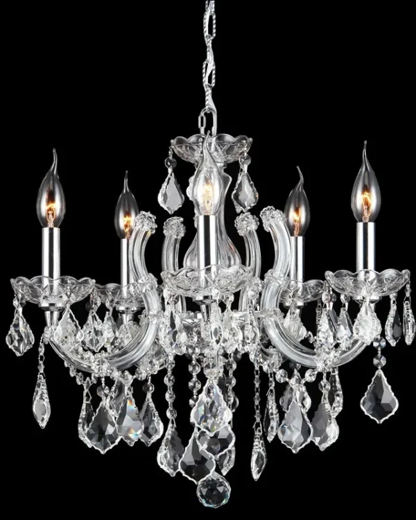 Belvedere Maria Theresa Chandelier, 18" in polished chrome