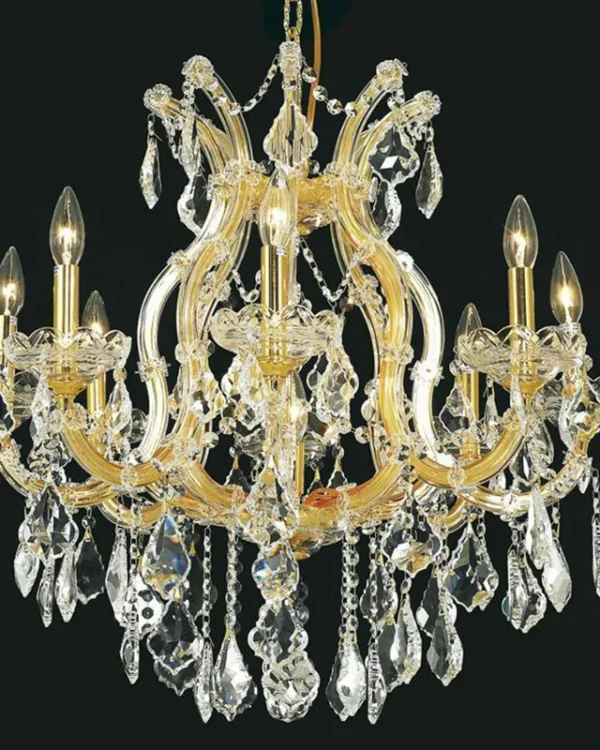 Belvedere Maria Theresa 9-Light Chandelier, 26" in gold