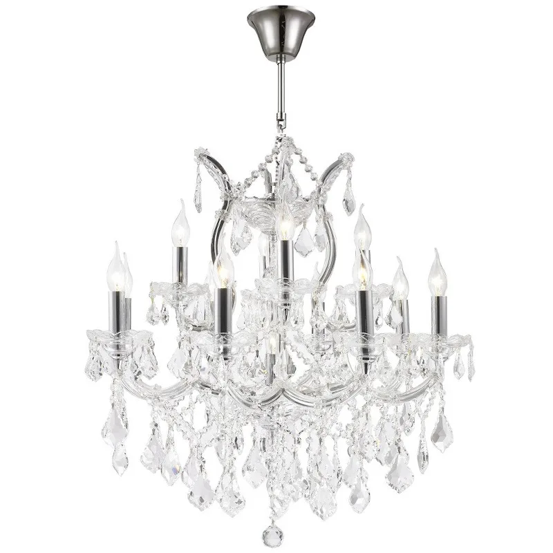 Belvedere Maria Theresa 13-Light Chandelier, 26" in polished chrome