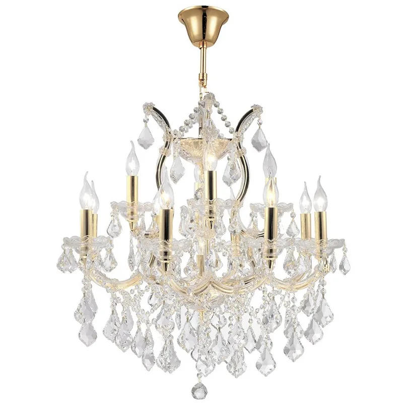Belvedere Maria Theresa 13-Light Chandelier, 26" in polished chrome – detail
