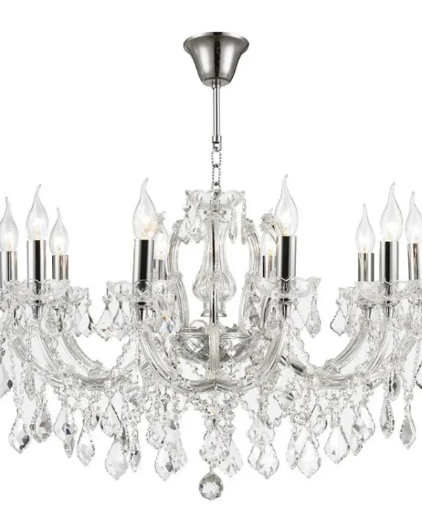 Belvedere Maria Theresa Chandelier, 30" in polished chrome