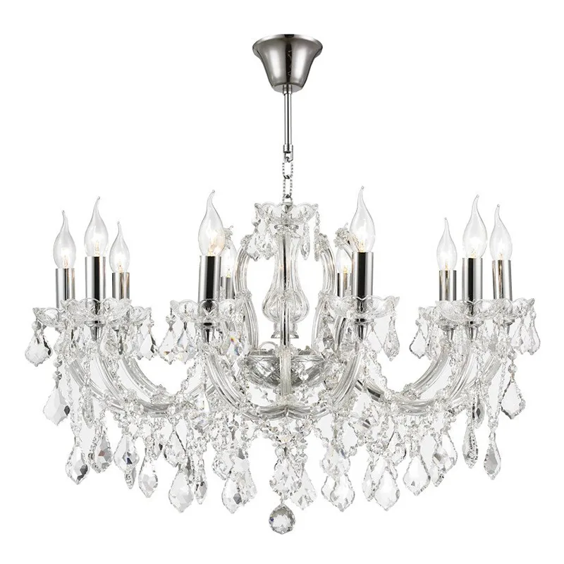 Belvedere Maria Theresa Chandelier, 30" in polished chrome