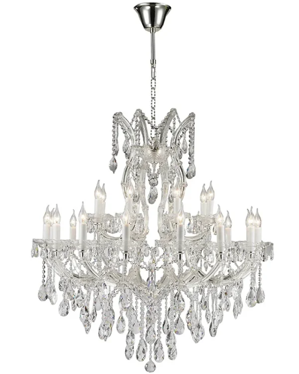 Belvedere Maria Theresa Chandelier, 43" in polished chrome