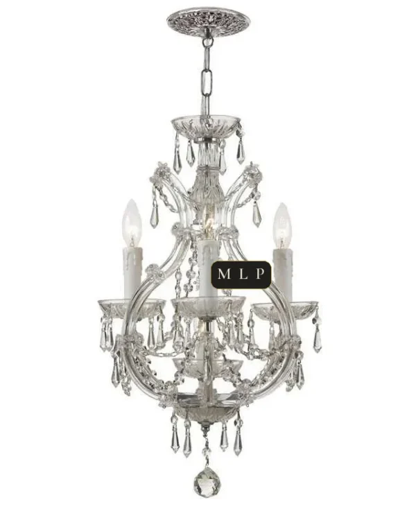 Hofburg Maria Theresa Chandelier, 12" in polished chrome