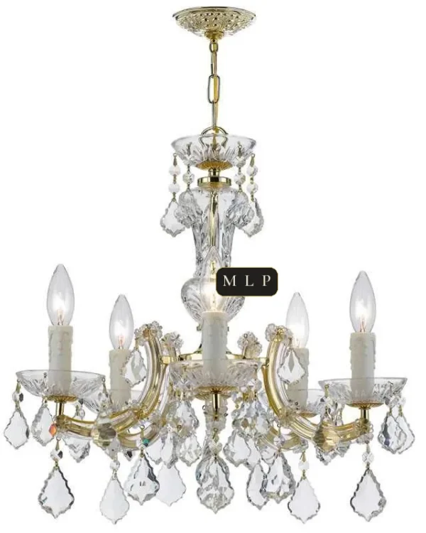 Hofburg Maria Theresa 5-Light Chandelier, 20" × 19" H in Gold in gold