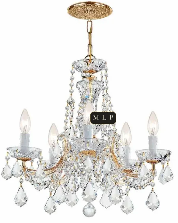 Hofburg Maria Theresa 5-Light Chandelier II, 20" × 19" H in Gold in gold