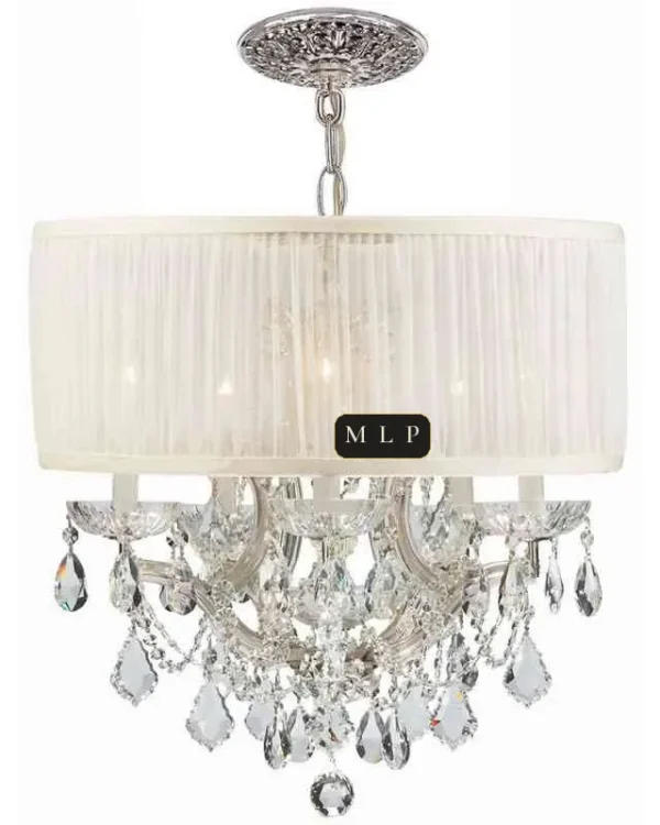 Hofburg Maria Theresa 6-Light Chandelier, 20" × 19" H in Polished Chrome in polished chrome