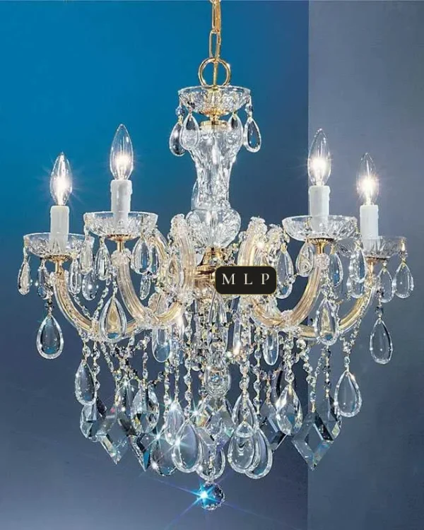 Hofburg Maria Theresa 5-Light Chandelier, 22" × 24" H in Gold in gold