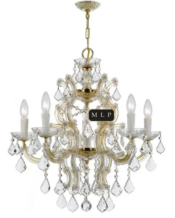 Hofburg Maria Theresa 6-Light Chandelier, 23" in gold