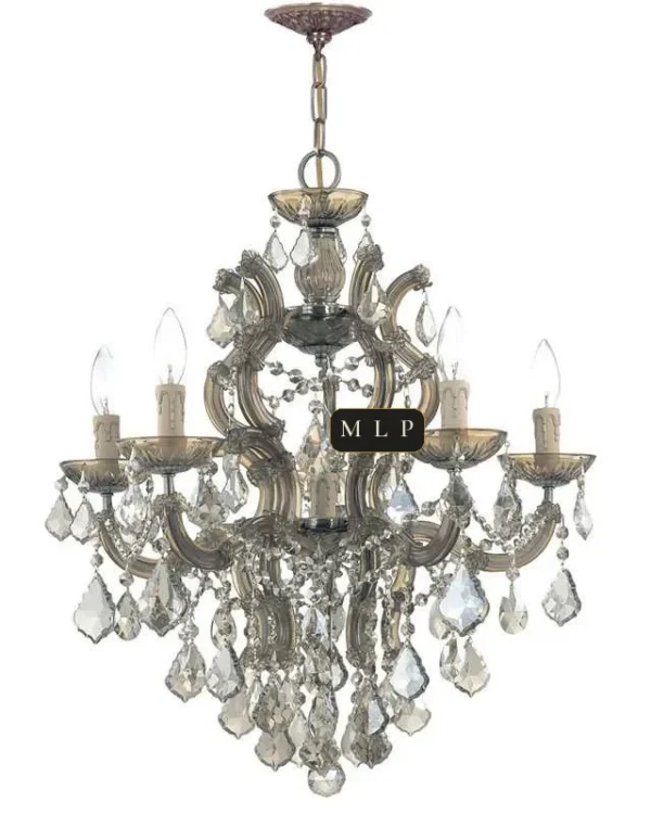 Hofburg Maria Theresa 5-Light Chandelier, 23" in polished chrome