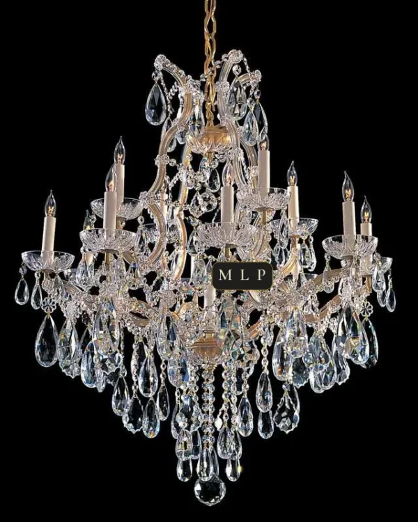 Hofburg Maria Theresa 13-Light Chandelier, 28" in gold
