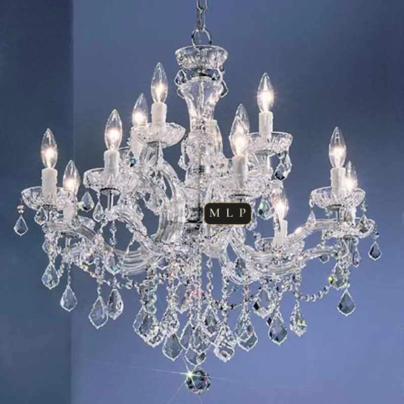 Hofburg Maria Theresa 12-Light Chandelier, 28" × 27" H in Polished Chrome in polished chrome