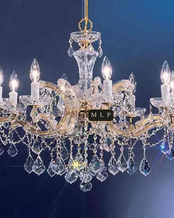 Hofburg Maria Theresa 8-Light Chandelier, 28" × 21" H in gold
