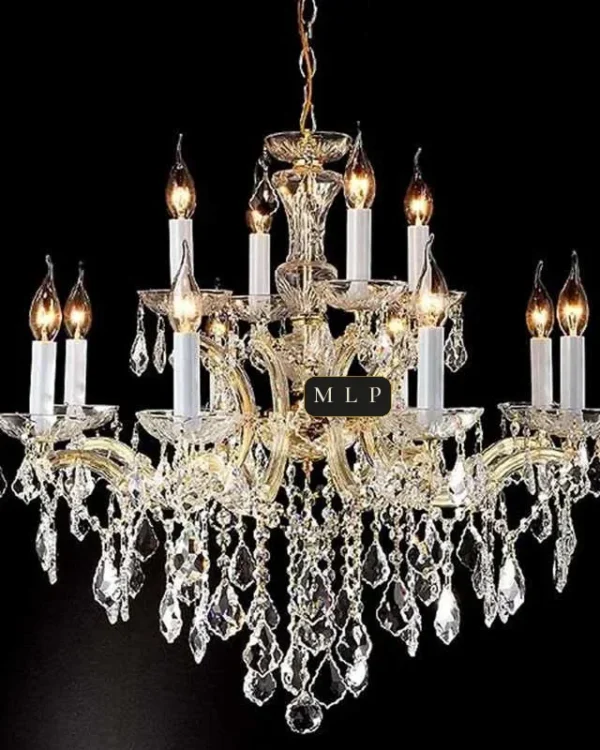 Hofburg Maria Theresa 12-Light Chandelier, 29" × 27" H in gold