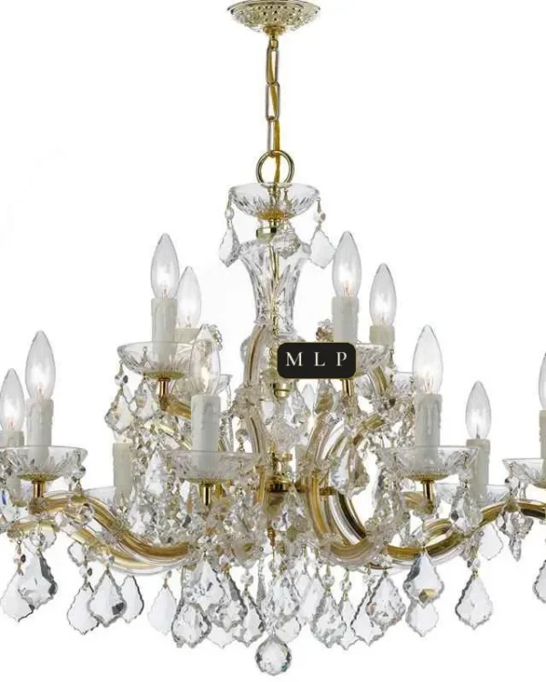 Hofburg Maria Theresa 12-Light Chandelier, 30" × 26" H in gold