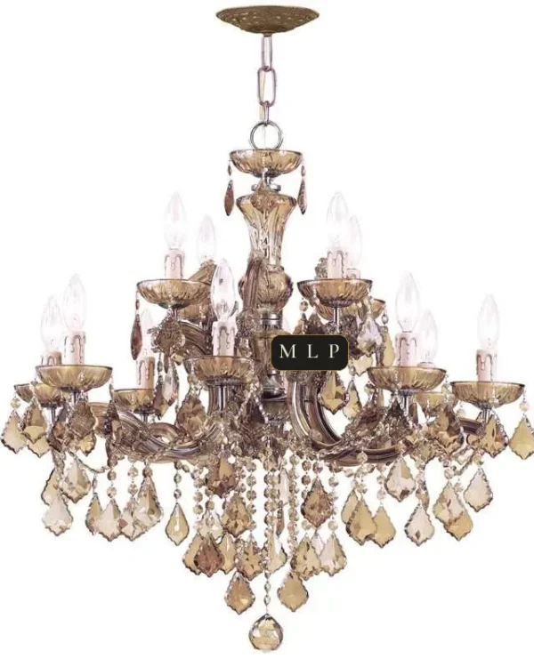 Hofburg Maria Theresa 12-Light Chandelier, 30" × 27" H in polished chrome