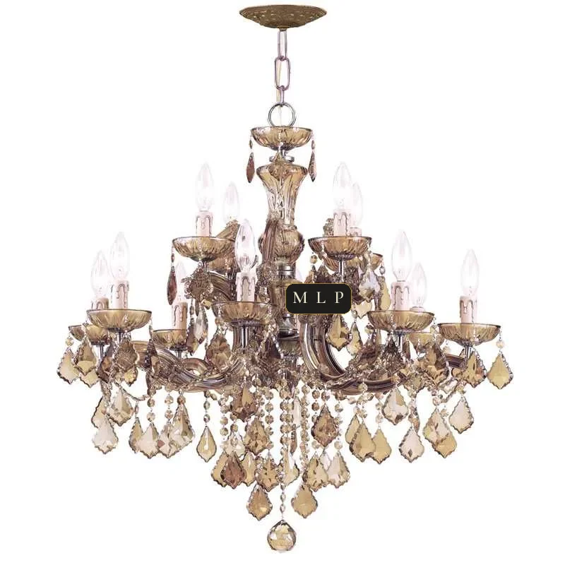 Hofburg Maria Theresa 12-Light Chandelier, 30" × 27" H in polished chrome