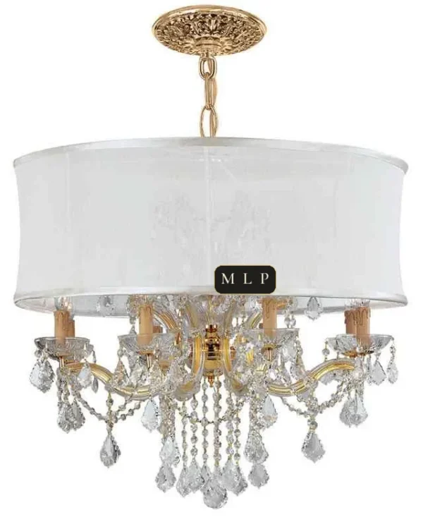 Hofburg Maria Theresa 9-Light Chandelier, 30" × 27" H in Gold in gold
