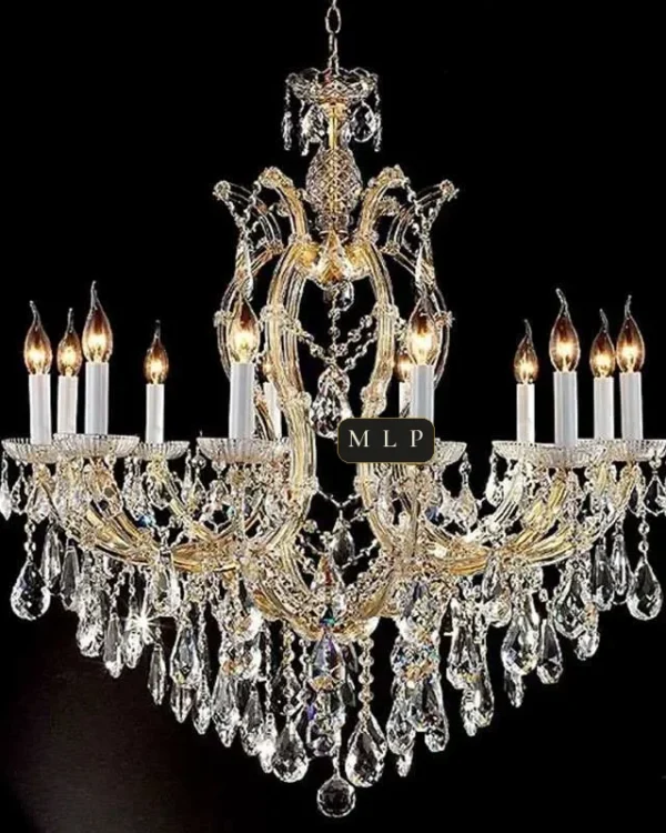 Hofburg Maria Theresa 12-Light Chandelier, 31" × 35" H in gold