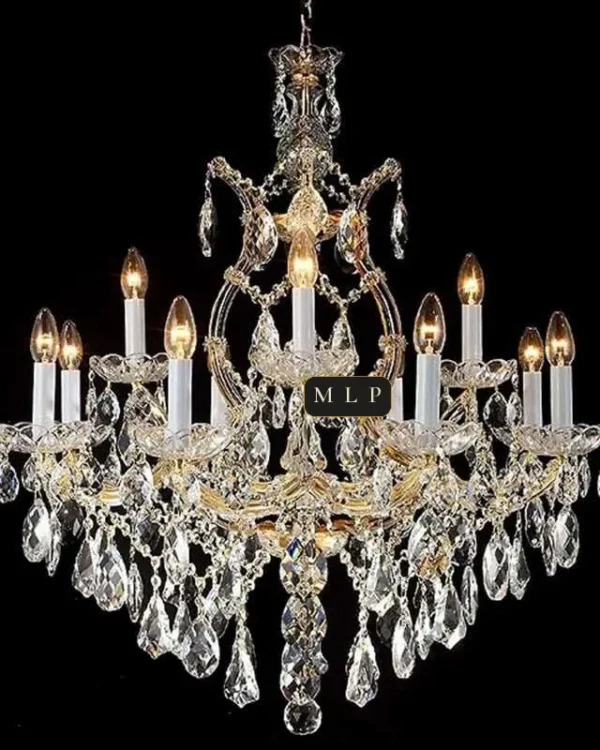 Hofburg Maria Theresa 12-Light Chandelier, 31" × 31" H in gold