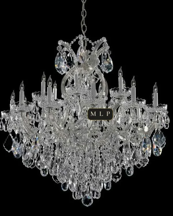 Hofburg Maria Theresa 18-Light Chandelier, 35" in polished chrome