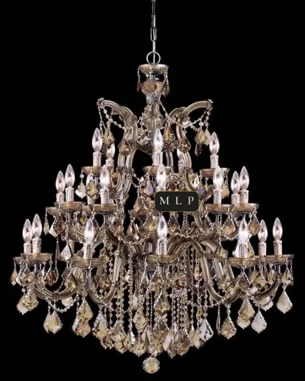 Hofburg Maria Theresa 21-Light Chandelier, 38" in polished chrome