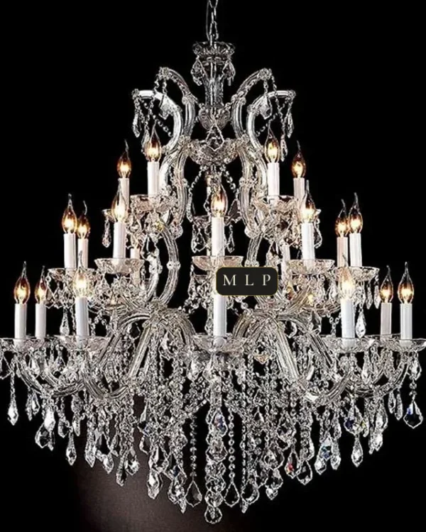Hofburg Maria Theresa 21-Light Chandelier, 39" in polished chrome