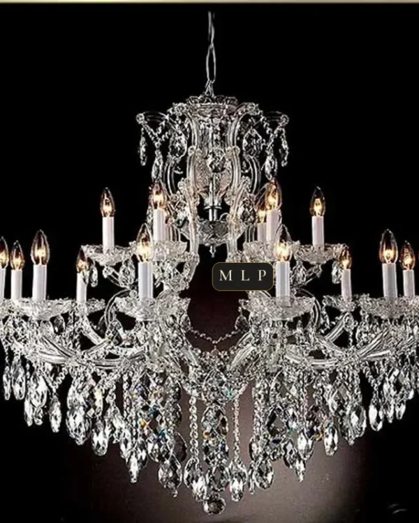Hofburg Maria Theresa 18-Light Chandelier, 43" × 37" H in Polished Chrome in polished chrome