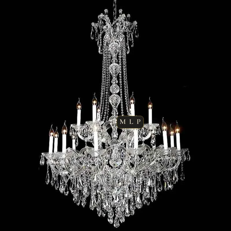Hofburg Maria Theresa 18-Light Chandelier, 43" × 63" H in polished chrome