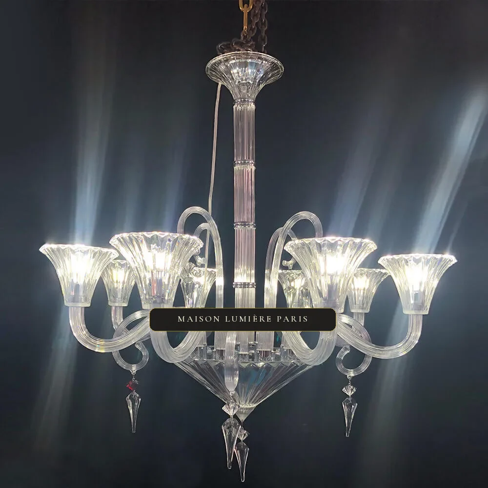 Amiens Crystal Chandelier, 35" in polished chrome