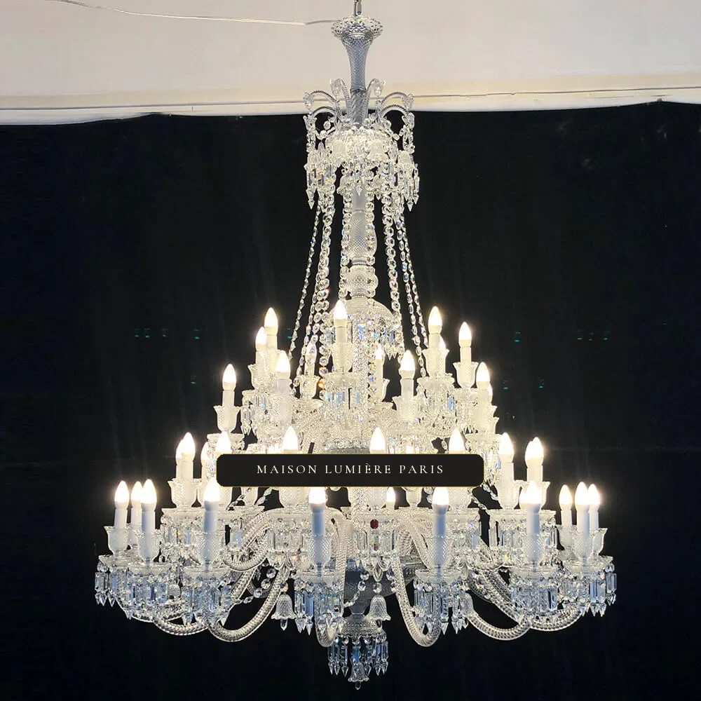 Amiens Crystal Chandelier, 55" in polished chrome