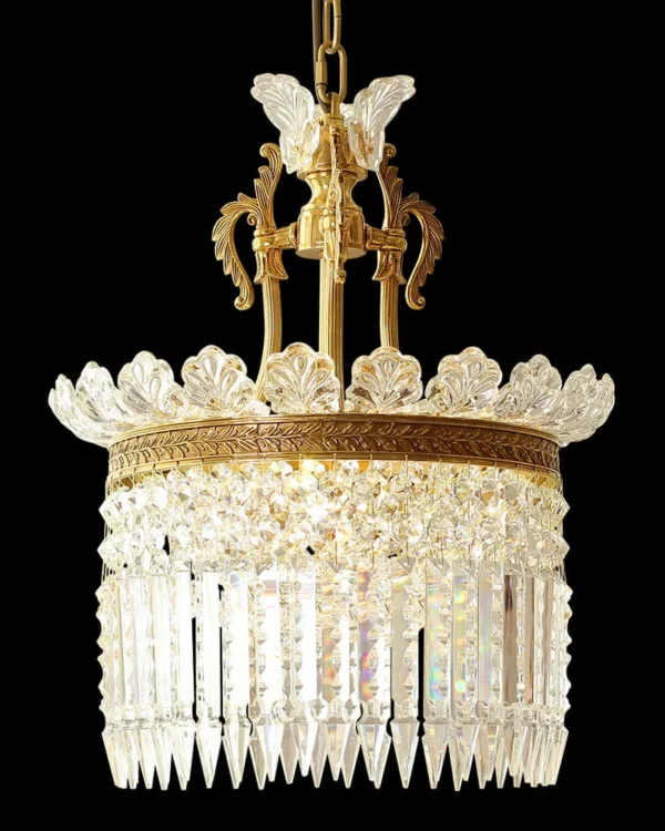 Bristol Crystal Chandelier, 16" in antique brass
