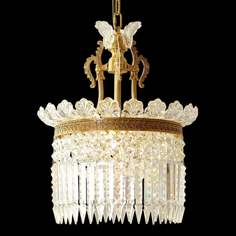 Bristol Crystal Chandelier, 16" in antique brass