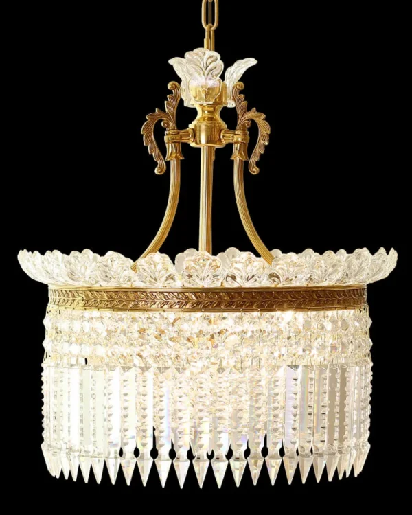 Bristol Crystal Chandelier, 20" in antique brass