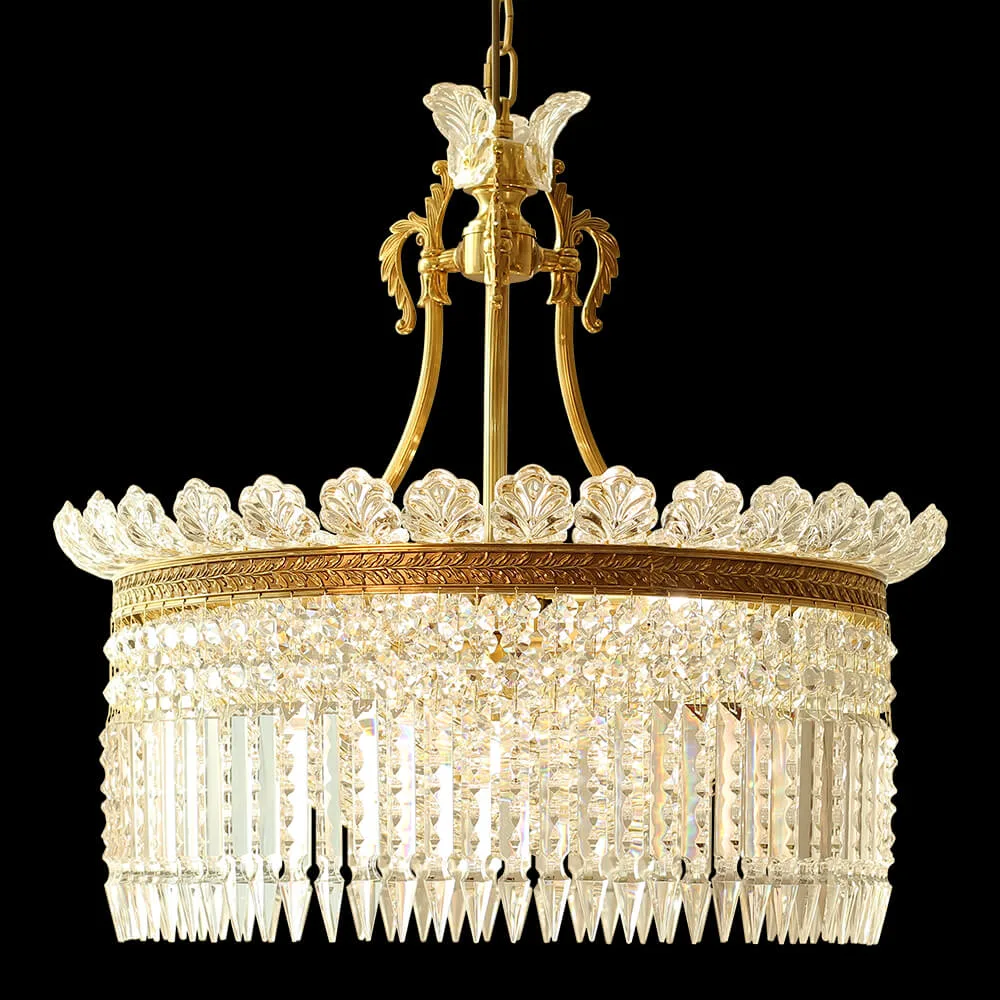 Bristol Crystal Chandelier, 24" in antique brass