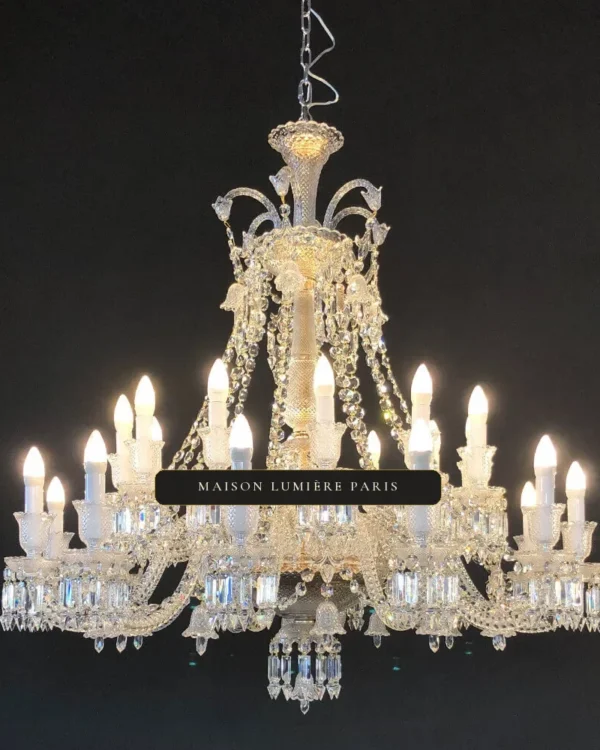 Bristol Crystal Chandelier, 43" in polished chrome