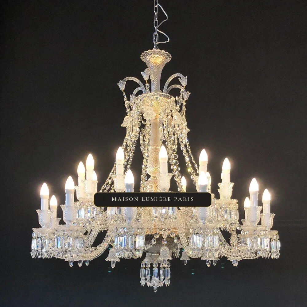 Bristol Crystal Chandelier, 43" in polished chrome