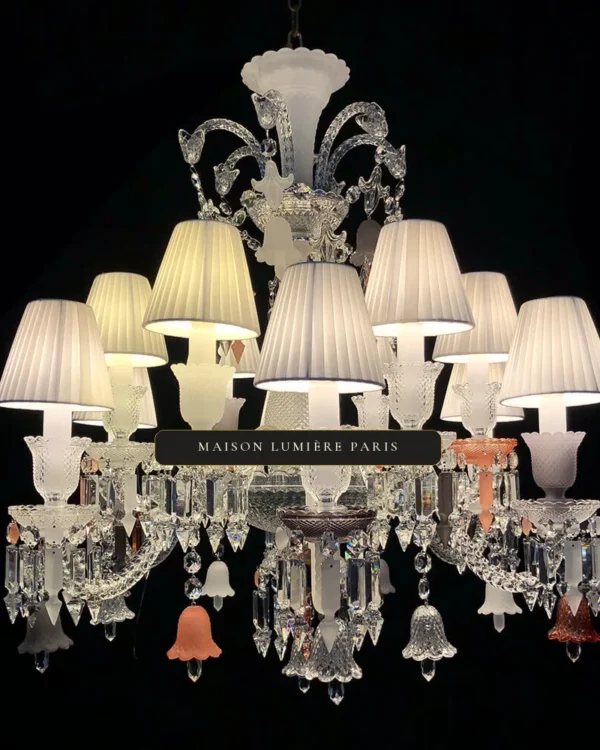 Chartres Crystal Chandelier, 32" in polished chrome